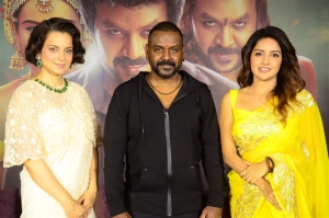 Kangana Ranaut, Raghava Lawrence, Mahima Nambiar @ Chandramukhi 2 Movie Press Meet Stills