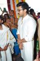 Ram Charan @ Chiranjeevi Birthday Celebrations 2016 at Filmnagar Temple Photos