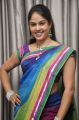Telugu TV Anchor Chitralekha in Blue Saree Photos