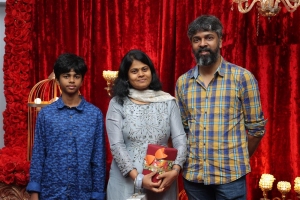 Lyricist Madhan Karky with wife Nandini @ Dhananjayan daughter Harita Marriage Photos