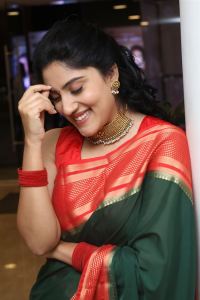 Baapu Movie Heroine Dhanya Balakrishna Silk Saree Stills