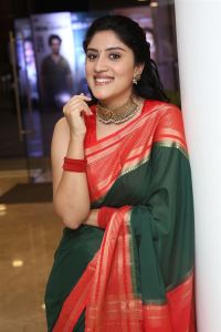 Dhanya Balakrishna Silk Saree Stills @ Baapu Pre Release