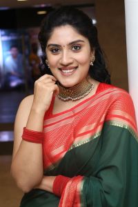 Dhanya Balakrishna Silk Saree Stills @ Baapu Pre Release