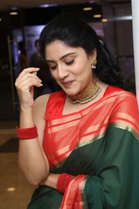 Baapu Movie Heroine Dhanya Balakrishna Silk Saree Stills