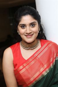 Baapu Movie Actress Dhanya Balakrishna Silk Saree Stills