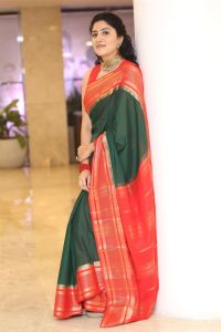 Dhanya Balakrishna Saree Stills @ Baapu Movie Pre Release