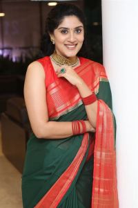 Dhanya Balakrishna Silk Saree Stills @ Baapu Pre Release