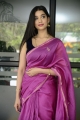 Telugu Actress Digangana Suryavanshi Pink Saree Stills