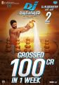 Allu Arjun's DJ Duvvada Jagannadham Movie Crossed 100cr in 1 week Posters