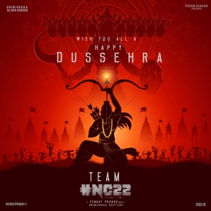 NC22 Movie Happy Dussehra Vijayadashami Wishes Poster