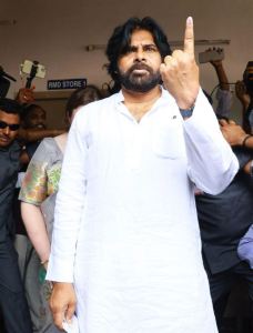 Pawan Kalyan Cast Vote for Elections 2024 Photos