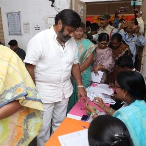 Nandamuri Balakrishna Cast Vote for Elections 2024 Photos