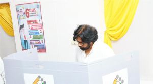 Pawan Kalyan Cast Vote for Elections 2024 Photos