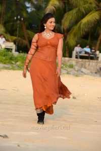 Ester Noronha Hot Pictures in Moderate Orange Color Dress