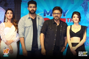 Sonal Chauhan, Varun Tej, Venkatesh, Mehreen Pirzada @ F3 Movie Pre Release Event Stills