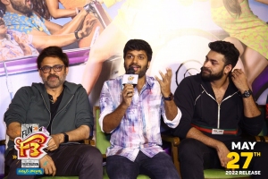 Venkatesh, Anil Ravipudi, Varun Tej @ F3 Movie Trailer Launch Photos