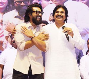 Ram Charan, Pawan Kalyan @ Game Changer Pre-Release Event Rajhmundry AP Stills