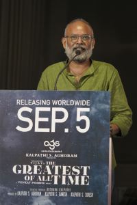 Director Venkat Prabhu @ GOAT Movie Trailer Launch Stills