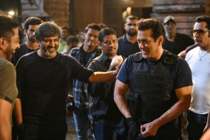 Mohan Raja, Salman Khan @ GodFather Movie Working Stills