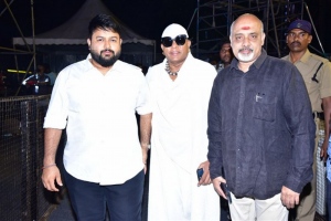 Thaman, Drums Sivamani, Ramajogayya Sastry @ GodFather Pre Release Event Stills