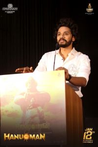 Actor Teja Sajja @ HanuMan Press Meet Chennai Stills