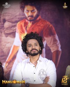 Actor Teja Sajja @ HanuMan Press Meet Chennai Stills