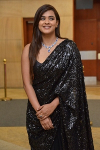 Actress Hebah Patel Black Saree Pics @ ZEE5 Hooked Event