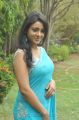 Idhaya Hot Stills in Blue Saree with Sleeveless Blouse