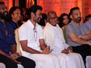 Dhanush, Ilaiyaraaja, Kamal Haasan @ Ilayaraja Biopic Movie Launch Event Stills
