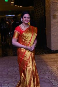 Actress Indraja Silk Saree Pictures @ Razakar Pre-Release