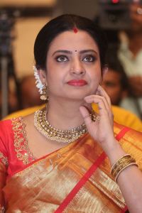 Actress Indraja Saree Pictures @ Razakar Pre-Release