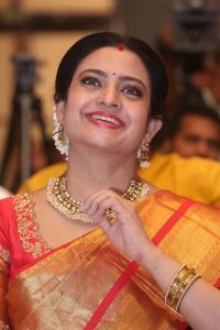 Actress Indraja Silk Saree Pictures @ Razakar Pre-Release