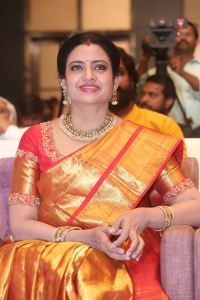 Actress Indraja Saree Pictures @ Razakar Pre-Release