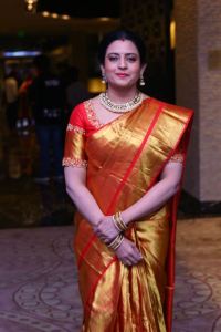 Actress Indraja Saree Pictures @ Razakar Pre-Release