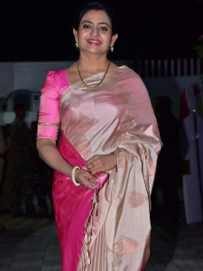 Actress Indraja Saree Stills @ Skanda Movie Cult Jathara