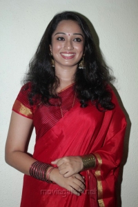 Actress Indu Thampi Cute Beautiful Pics in Red Saree