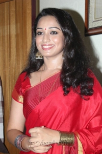 Actress Indu Thampi Cute Beautiful Pics in Red Saree