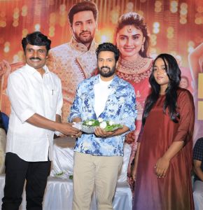 G.N. Anbuchezhian, Santhanam, Sushmitha Anbuchezhian @ Inga Naan Thaan Kingu Press Meet Stills