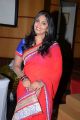 Telugu TV Anchor Jhansi Photos in Red Designer Saree