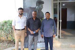 Varun, 	Gautham Vasudev Menon, Ishari K. Ganesh @ Joshua Imai Pol Kaakha Movie Press Meet Stills