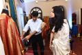 Santosh Parekh from Tulsi Silks explaining the sarees to  Actress Jyothika