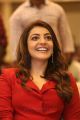 Actress Kajal Agarwal in Red Suit Photos @ Kavacham Teaser Launch