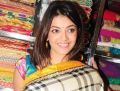 Kajal Agarwal Silk Saree Stills at Kalanikethan Showroom