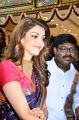 Actress Kajal Agarwal Saree Stills @ Chennai Shopping Mall Kompally Launch