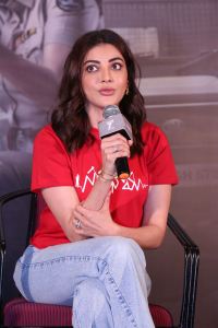 Actress Kajal Aggarwal Cute Stills @ Satyabhama Press Meet