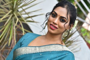 Laila Movie Actress Kamakshi Bhaskarla Saree Images