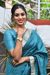 Actress Kamakshi Bhaskarla Saree Images @ Laila Movie Opening