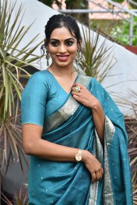 Actress Kamakshi Bhaskarla Saree Images @ Laila Movie Opening