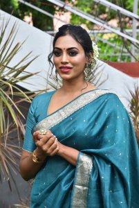 Actress Kamakshi Bhaskarla Saree Images @ Laila Movie Opening