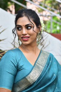 Actress Kamakshi Bhaskarla Saree Images @ Laila Movie Opening